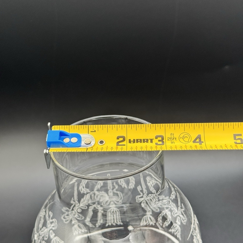 Oil Lamp Clear Glass Replacement Chimney Wheat Flame Etched - Picture 7 of 8